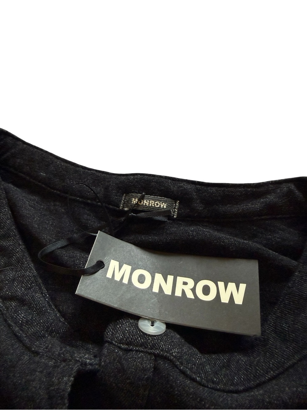Monrow Black Long-Sleeve Henley Tee - Picture 6 of 9